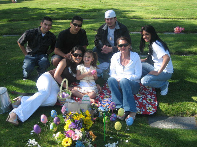 Us visiting him on Easter